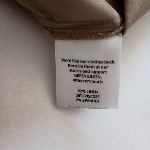 Eileen Fisher Tan Classic Walking Shorts Linen Blend Women’s Size 14 NWT - Picture 6 of 14